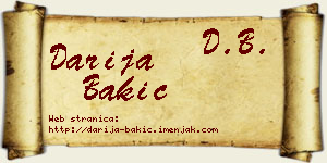 Darija Bakić vizit kartica